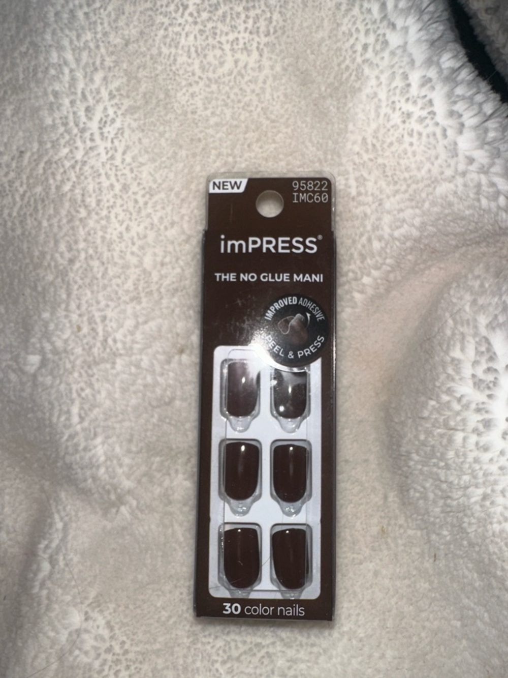 imPRESS women’s Brown Press-On Nails – Solid Dark Brown Set